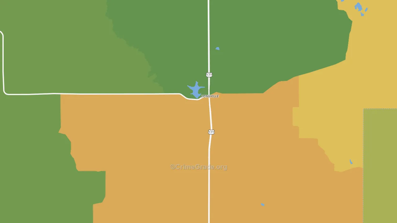 Longville, LA Map of Vandalism Rates