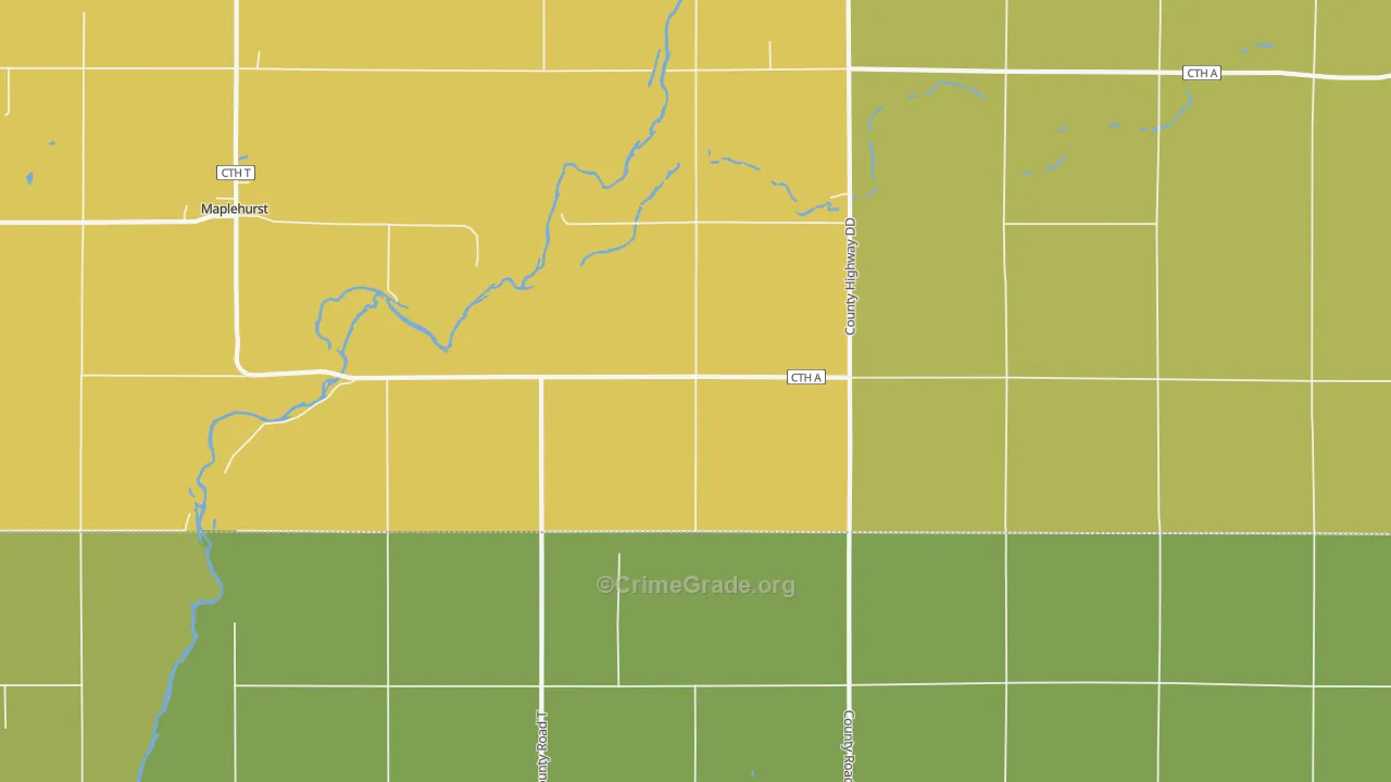 Longwood, WI Map of Vandalism Rates