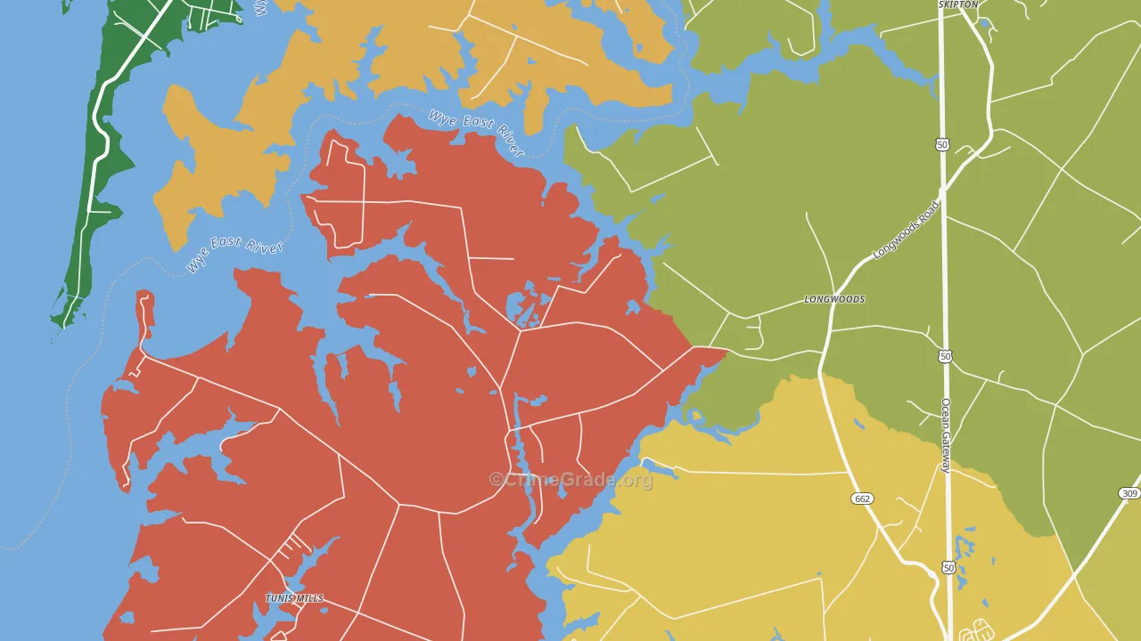 Longwoods, MD Map of Vandalism Rates