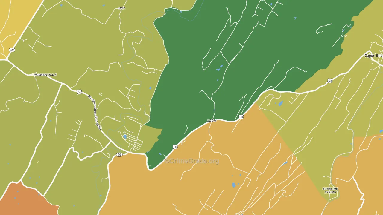 Loom, WV Map of Vandalism Rates