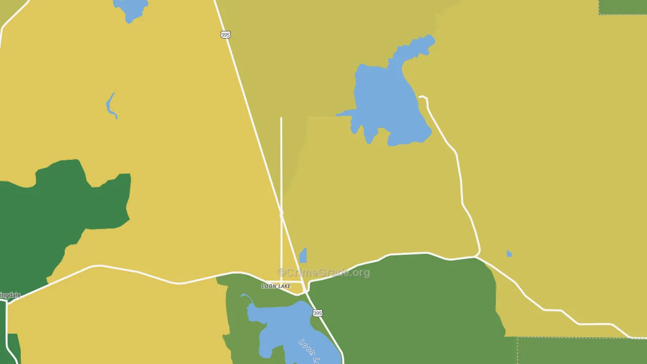 Loon Lake, WA Map of Vandalism Rates