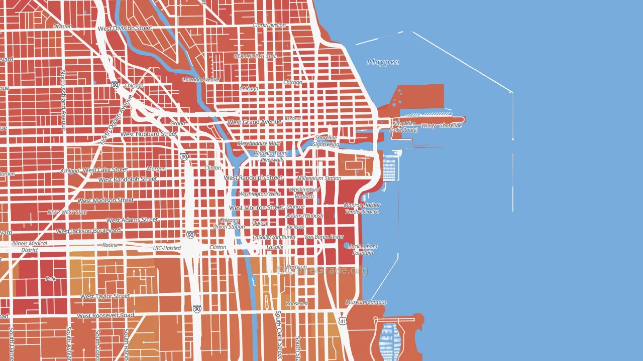 Loop, Chicago, IL Map of Vandalism Rates