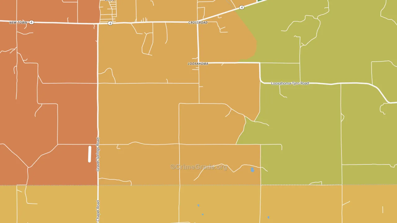 Looxahoma, MS Map of Vandalism Rates
