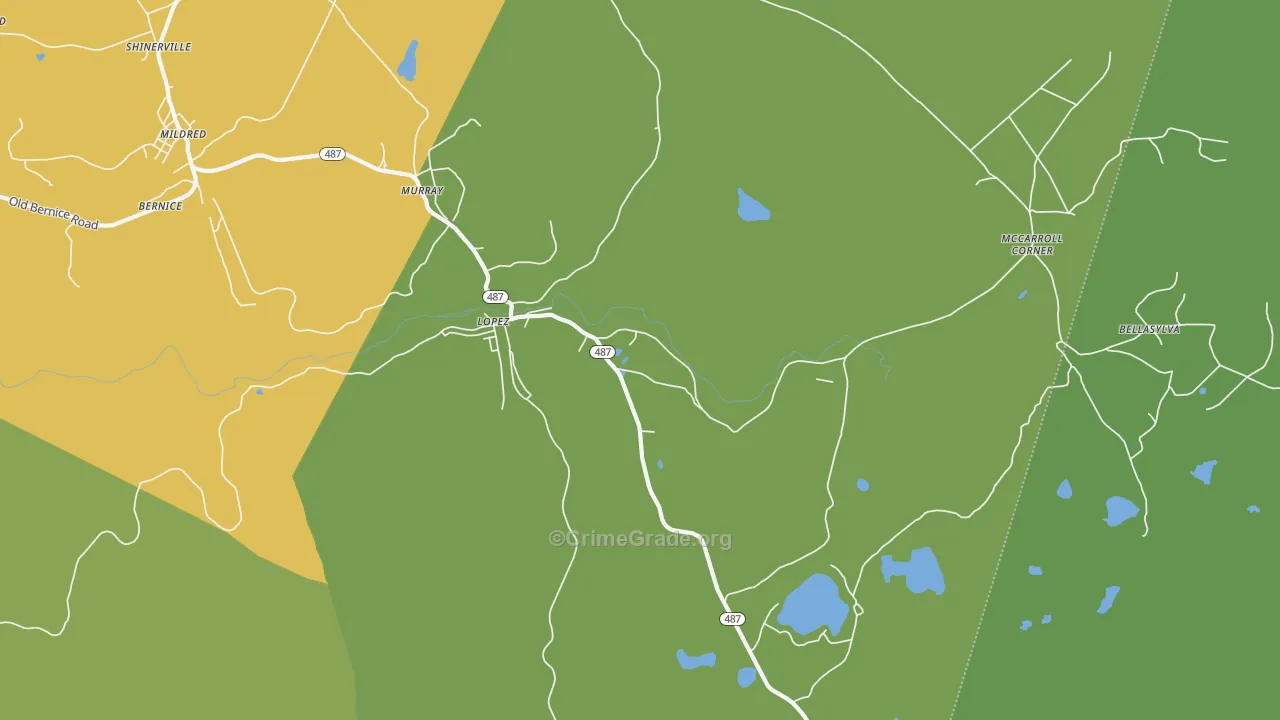 Lopez, PA Map of Vandalism Rates
