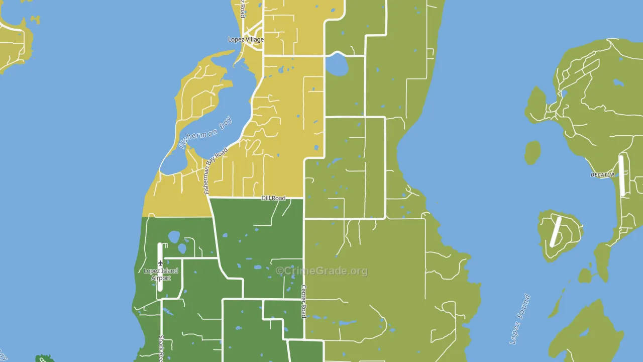 Lopez, WA Map of Vandalism Rates