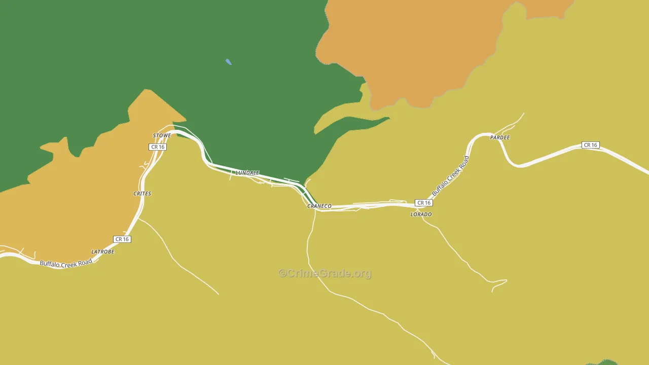 Lorado, WV Map of Vandalism Rates