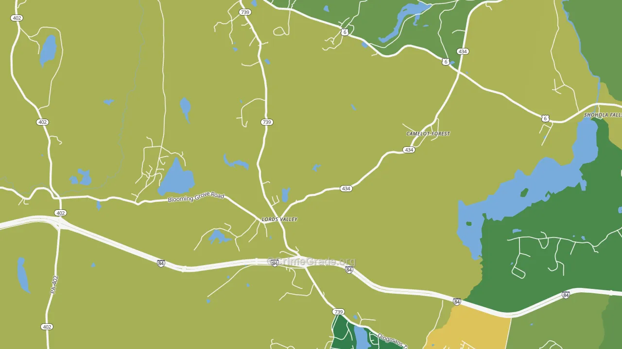Lords Valley, PA Map of Vandalism Rates
