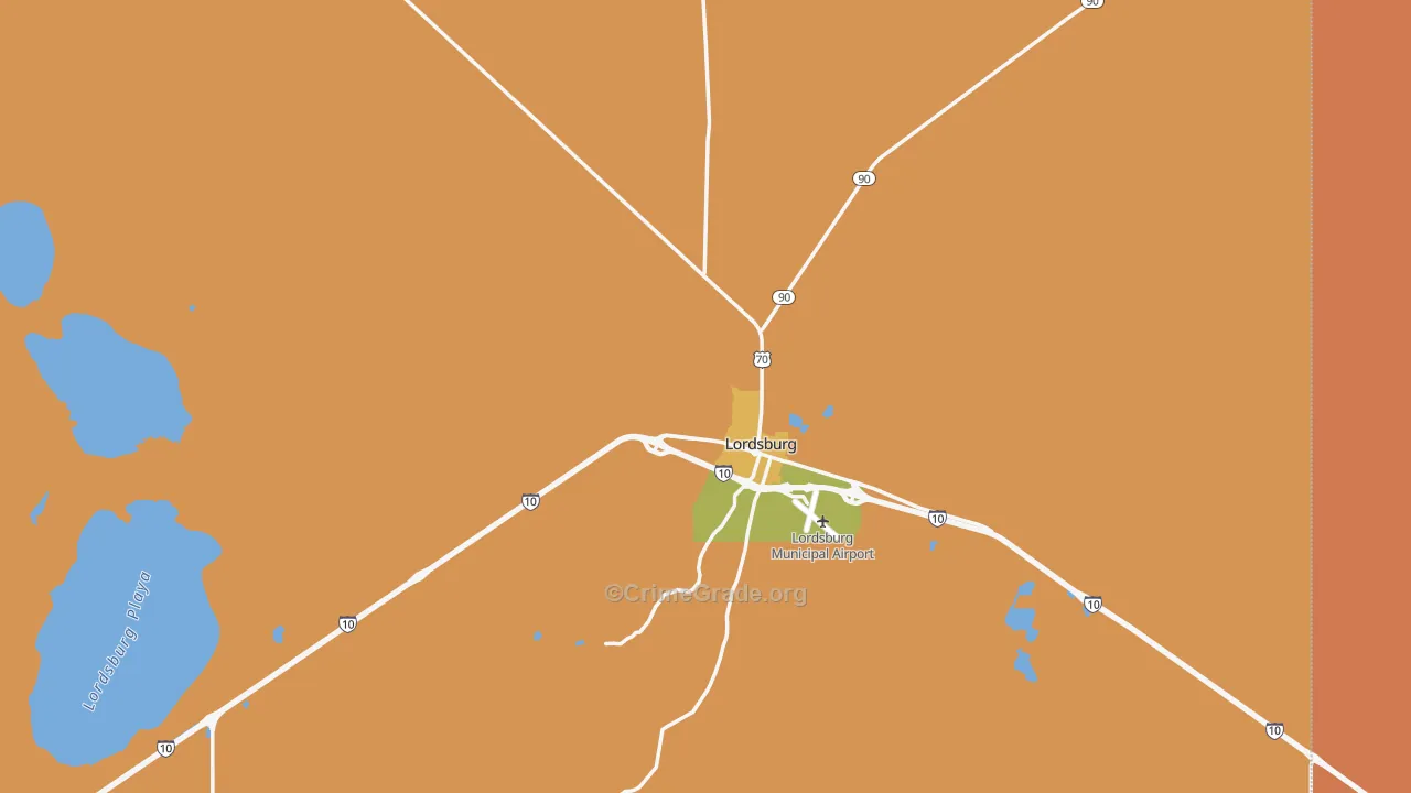 Lordsburg, NM Map of Vandalism Rates
