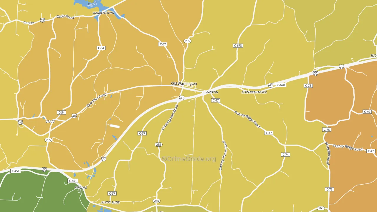 Lore City, OH Map of Vandalism Rates