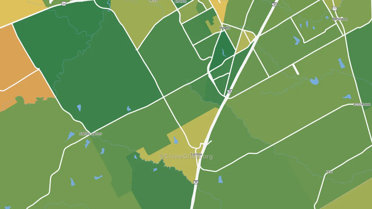 Lorena, TX Map of Vandalism Rates