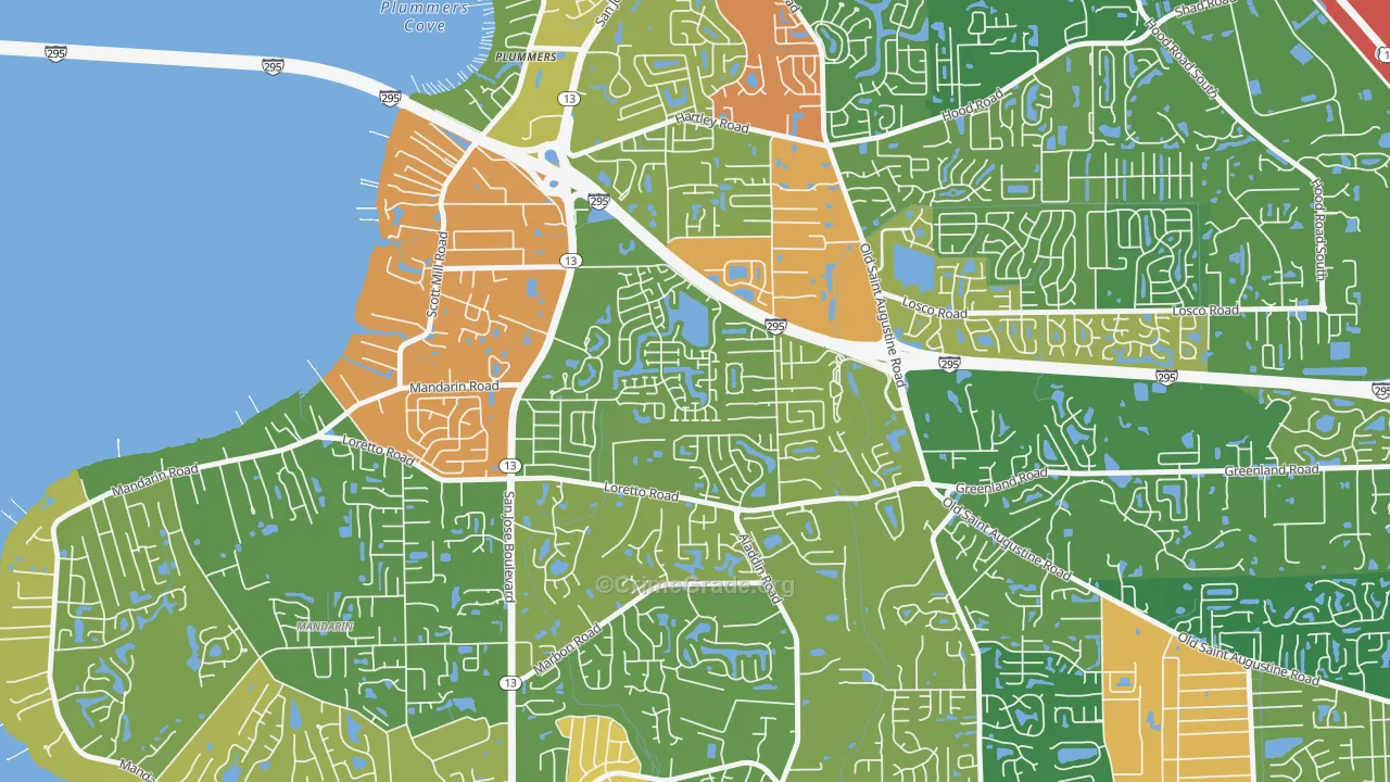 Loretto, Jacksonville, FL Map of Vandalism Rates