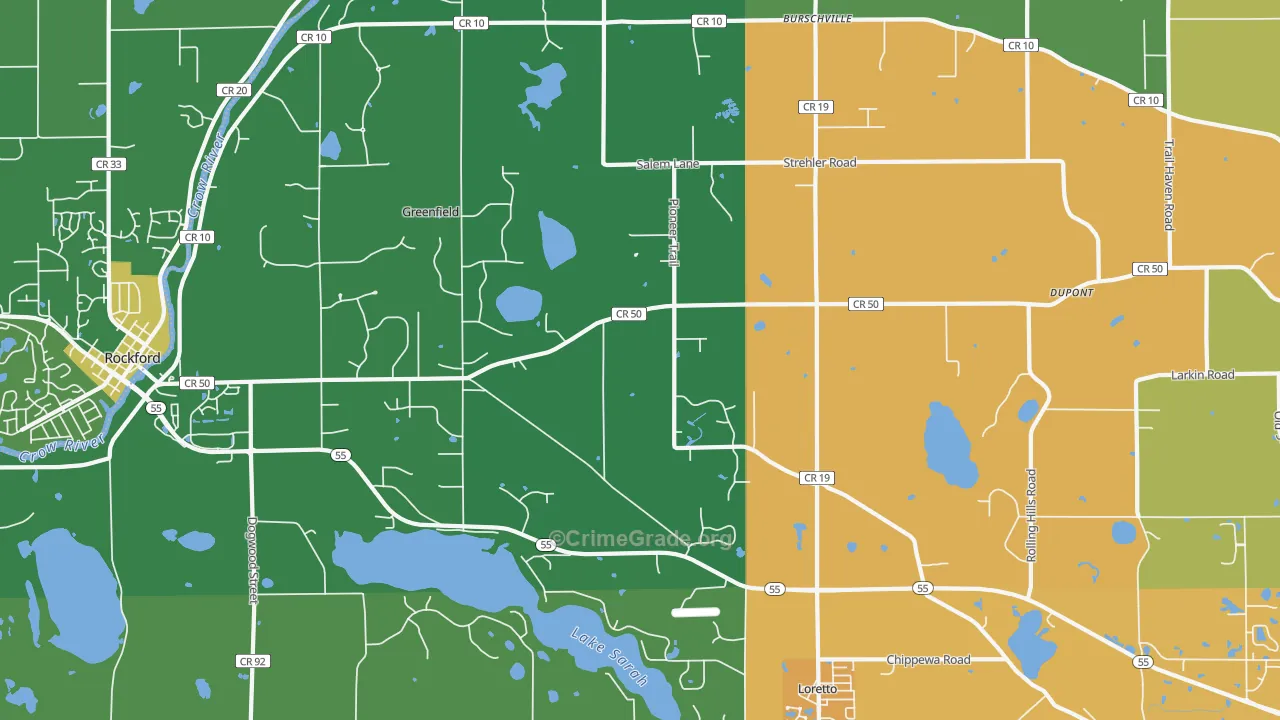 Loretto, MN Map of Vandalism Rates