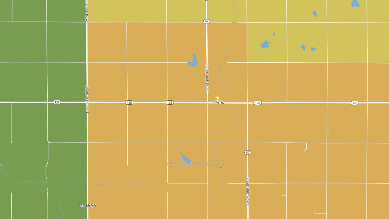 Lorton, NE Map of Vandalism Rates