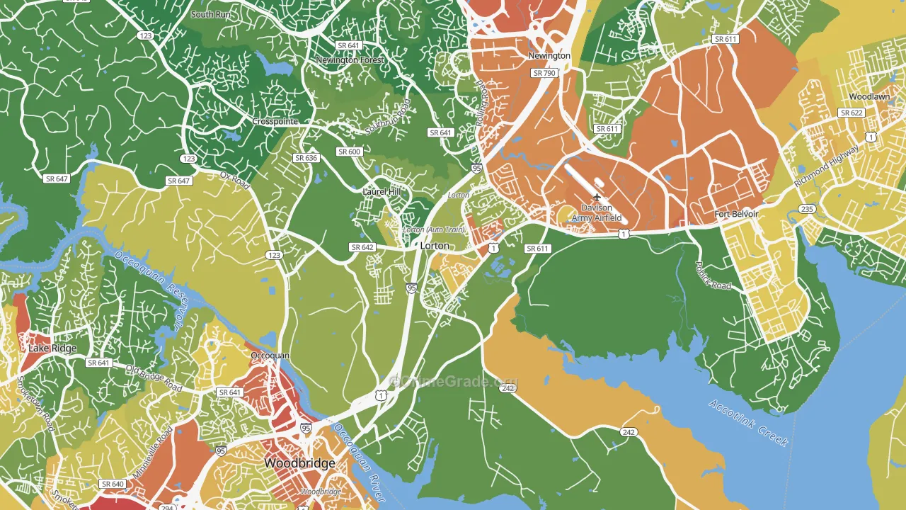 Lorton, VA Map of Vandalism Rates