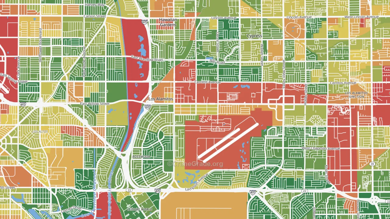 Los Alamitos, CA Map of Vandalism Rates