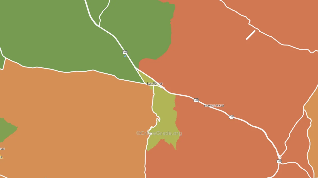 Los Alamos, CA Map of Vandalism Rates