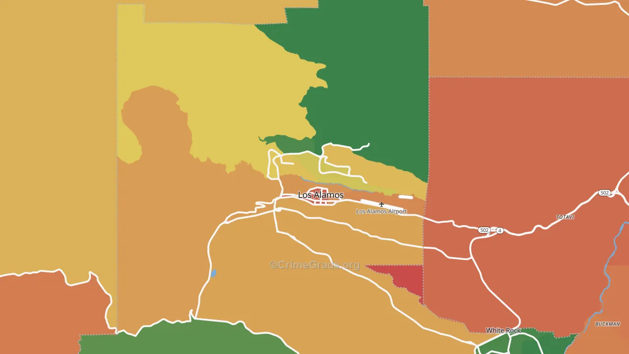 Los Alamos, NM Map of Vandalism Rates