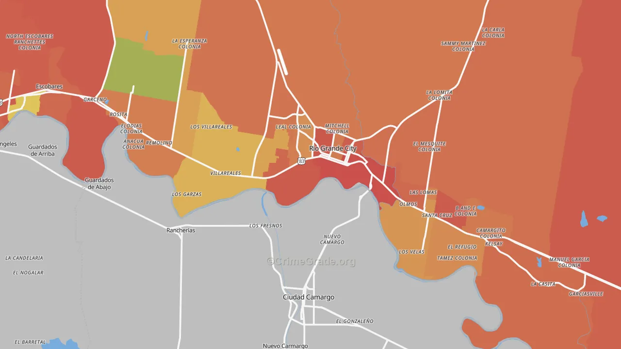 Los Ebanos, TX Map of Vandalism Rates