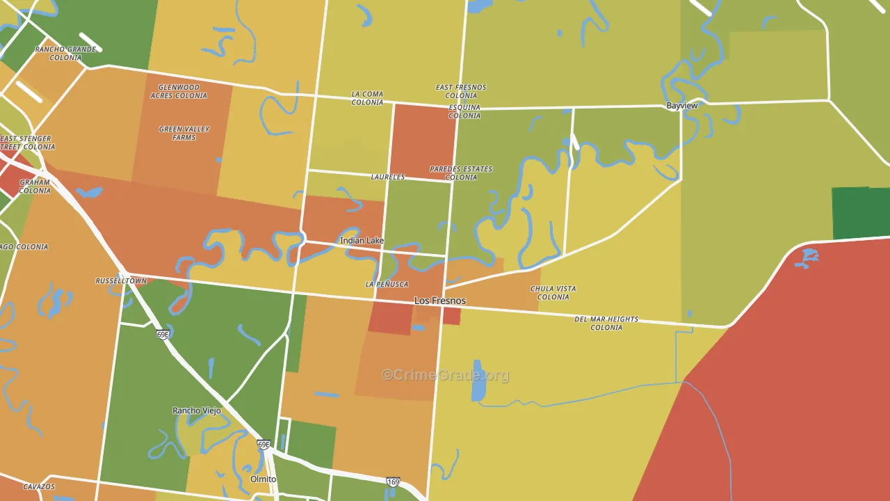 Los Fresnos, TX Map of Vandalism Rates