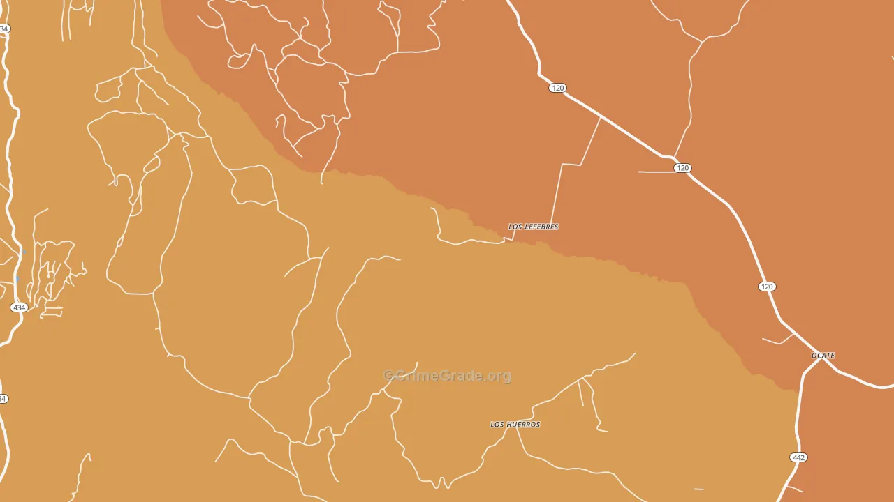 Los Hueros, NM Map of Vandalism Rates