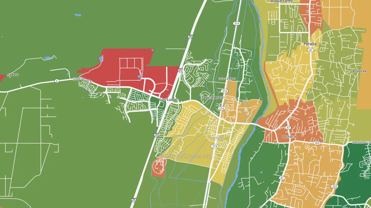 Los Lentes, NM Map of Vandalism Rates