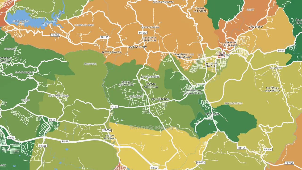 Los Llanos, PR Map of Vandalism Rates