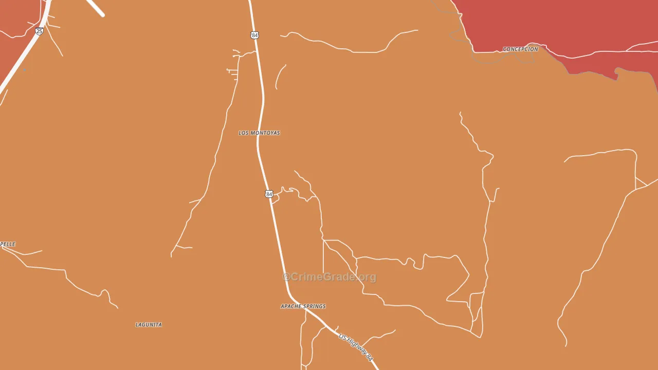 Los Montoyas, NM Map of Vandalism Rates