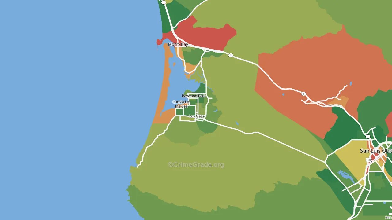 Los Osos, CA Map of Vandalism Rates