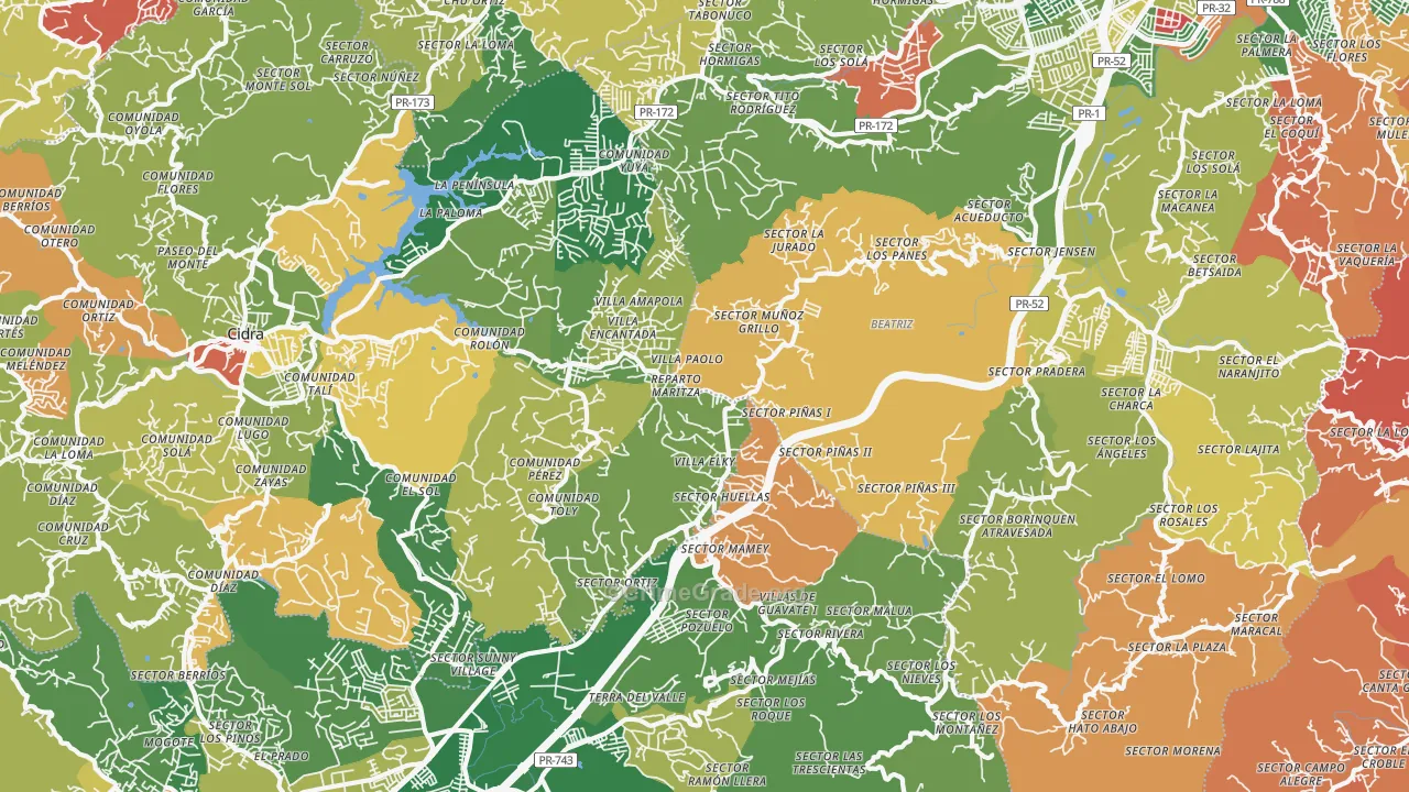 Los Panes, PR Map of Vandalism Rates