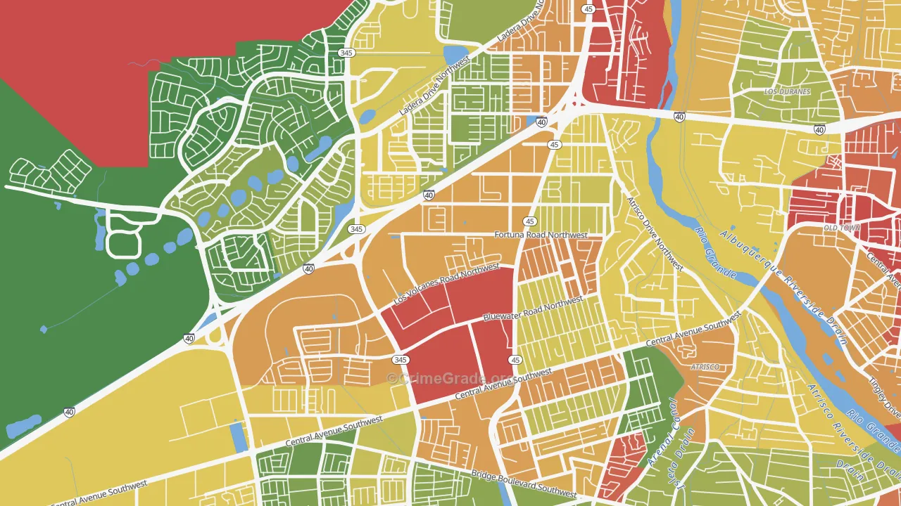 Los Volcanes, Albuquerque, NM Map of Vandalism Rates