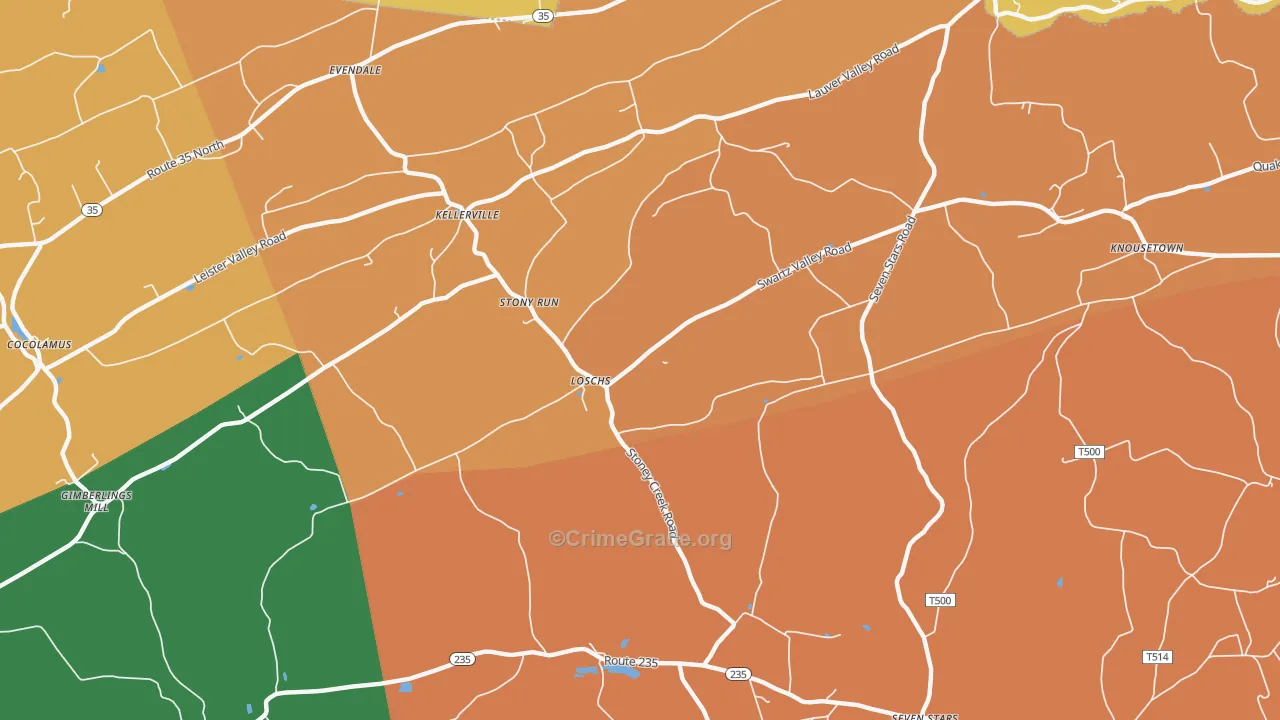 Loschs, PA Map of Vandalism Rates