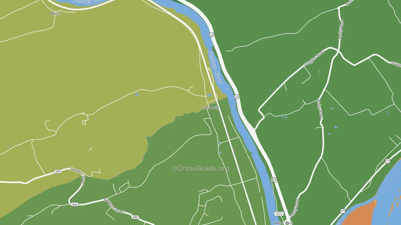 Losh Run, PA Map of Vandalism Rates