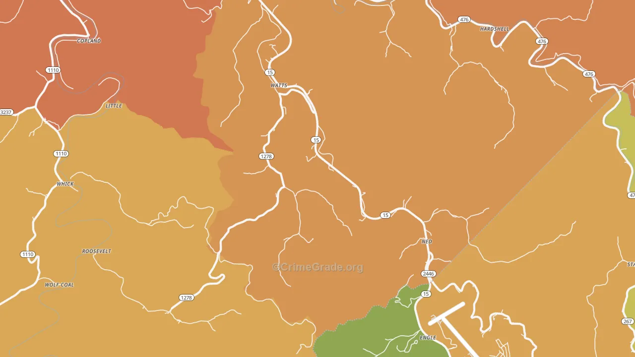 Lost Creek, KY Map of Vandalism Rates