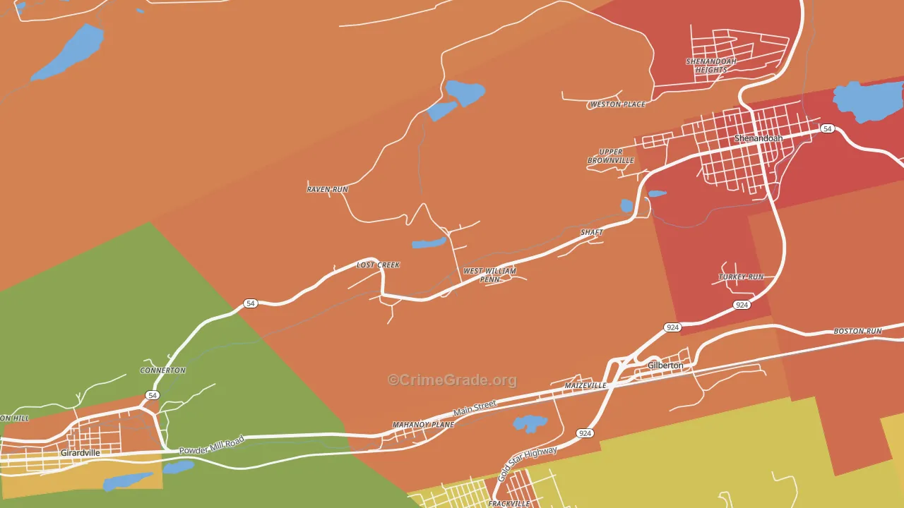 Lost Creek, PA Map of Vandalism Rates