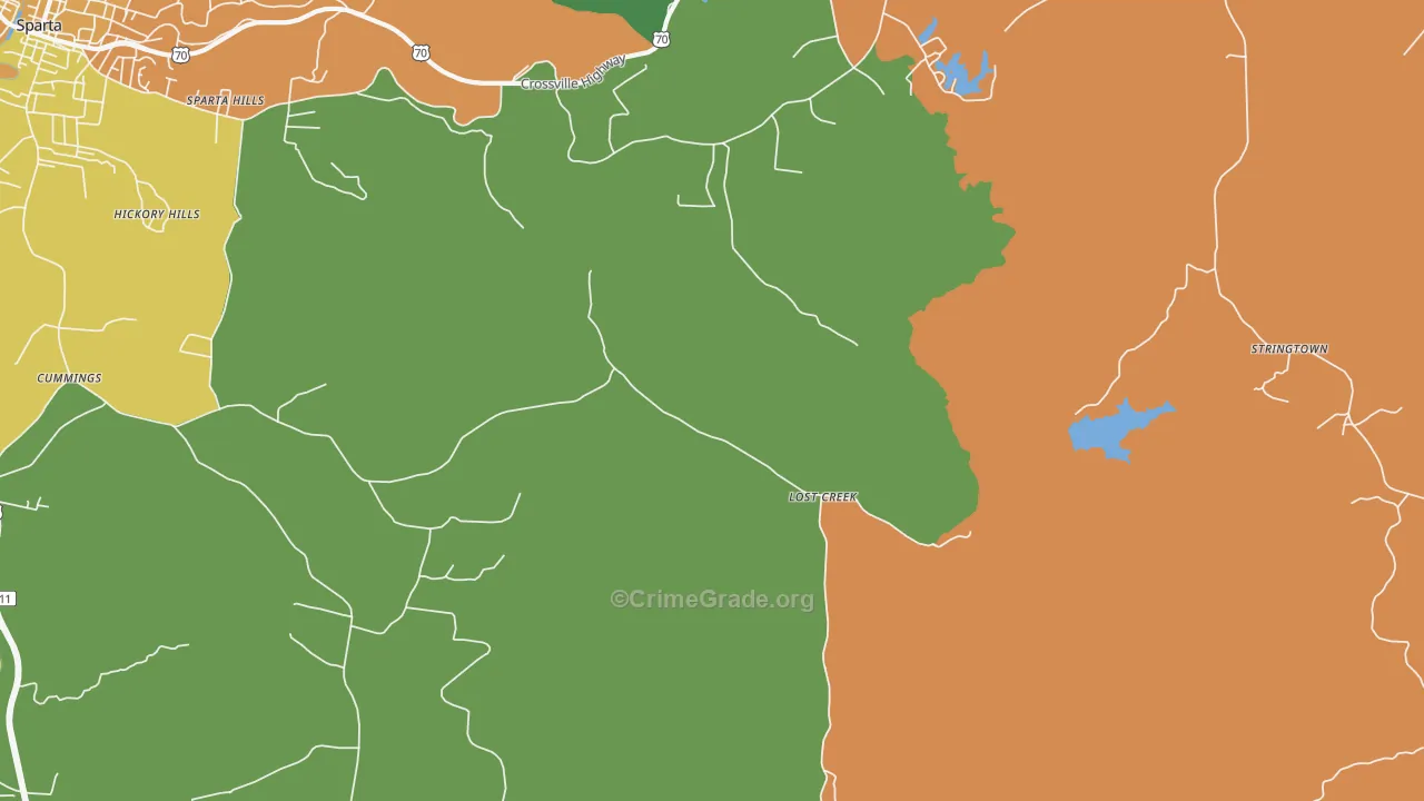 Lost Creek, TN Map of Vandalism Rates