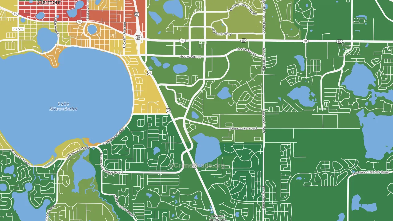 Lost Lake, Clermont, FL Map of Vandalism Rates