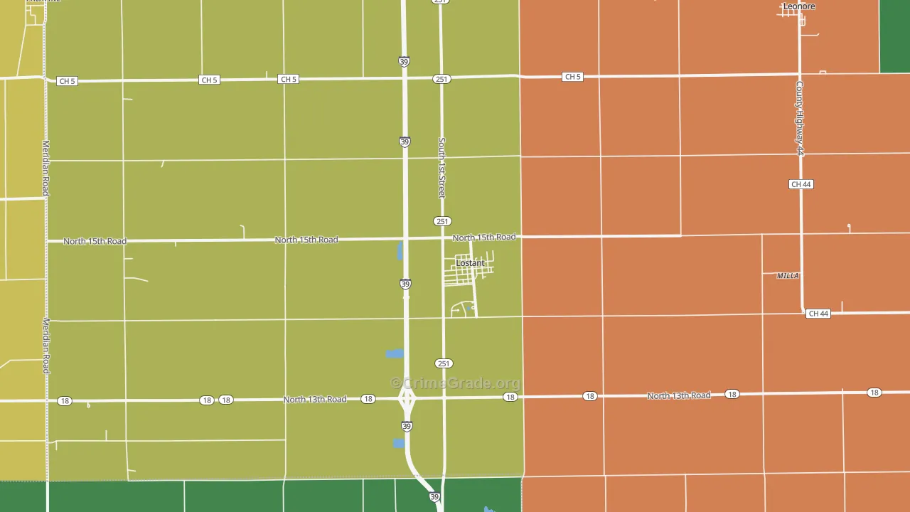 Lostant, IL Map of Vandalism Rates