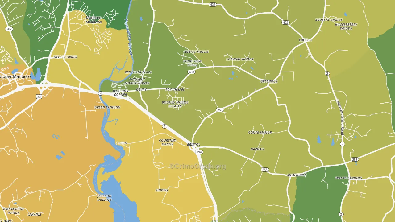 Lothian, MD Map of Vandalism Rates
