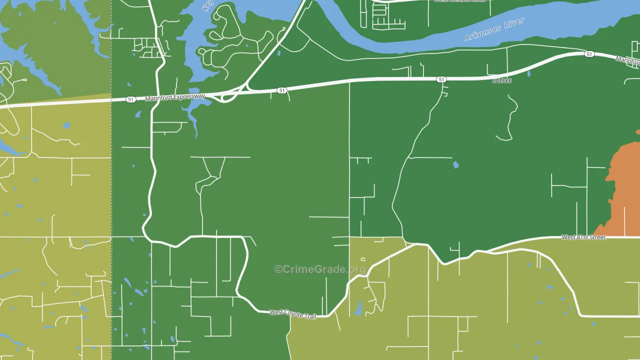 Lotsee, OK Map of Vandalism Rates