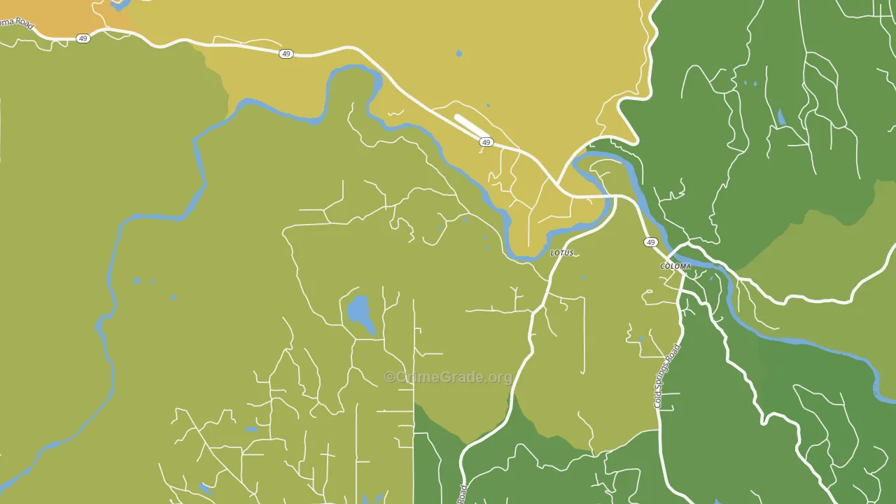 Lotus, CA Map of Vandalism Rates
