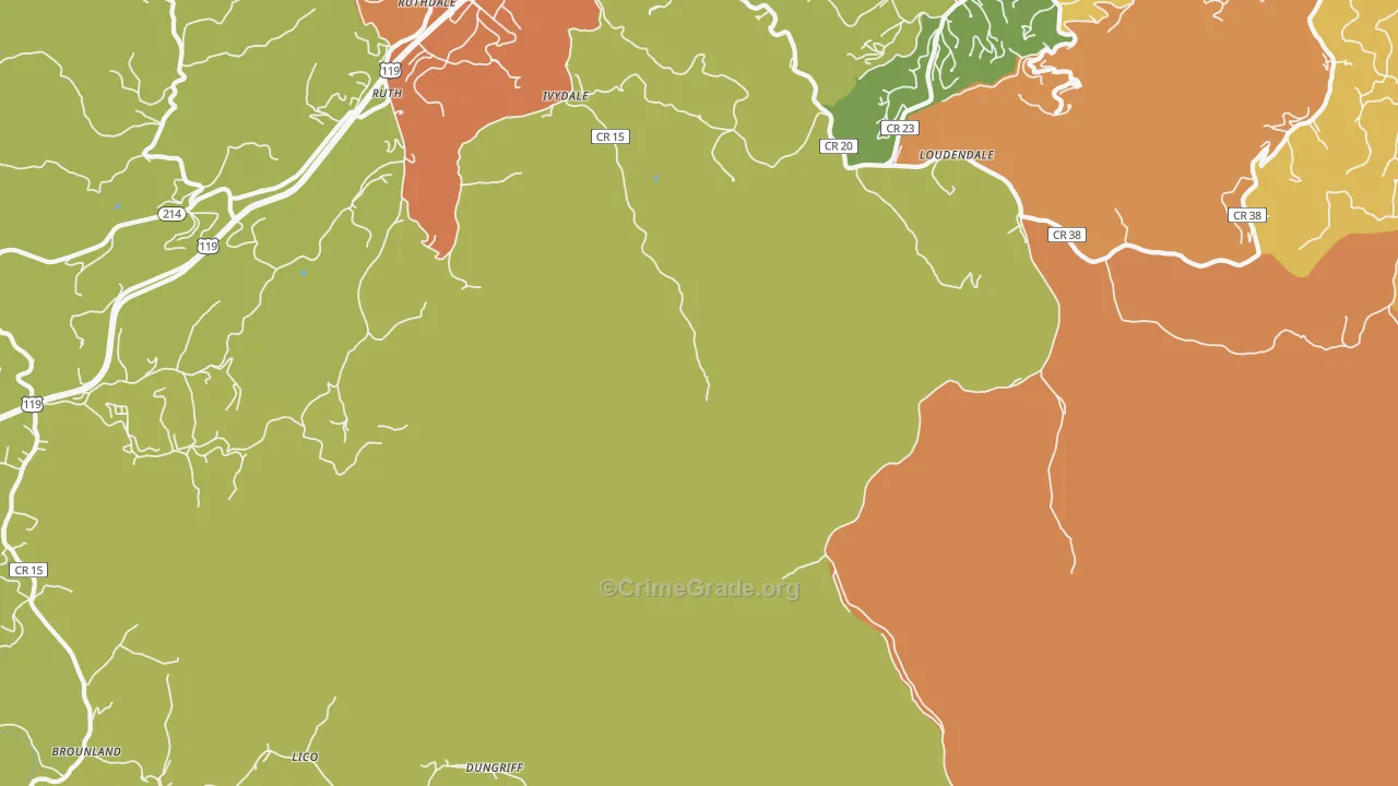 Loudendale, WV Map of Vandalism Rates