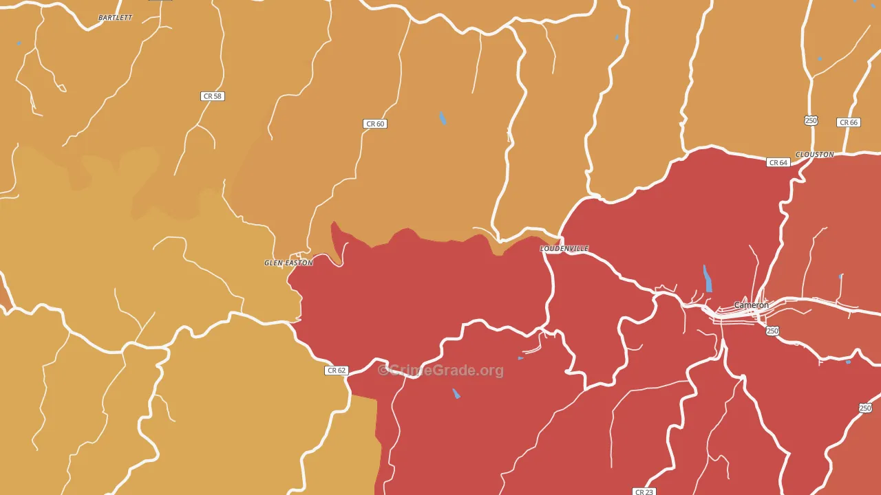 Loudenville, WV Map of Vandalism Rates