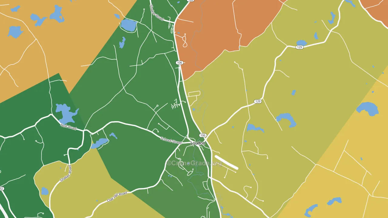 Loudon, NH Map of Vandalism Rates
