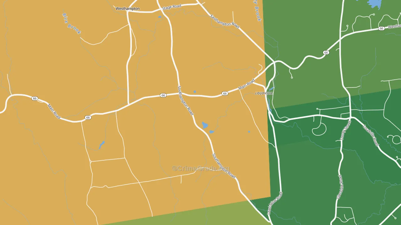 Loudville, MA Map of Vandalism Rates