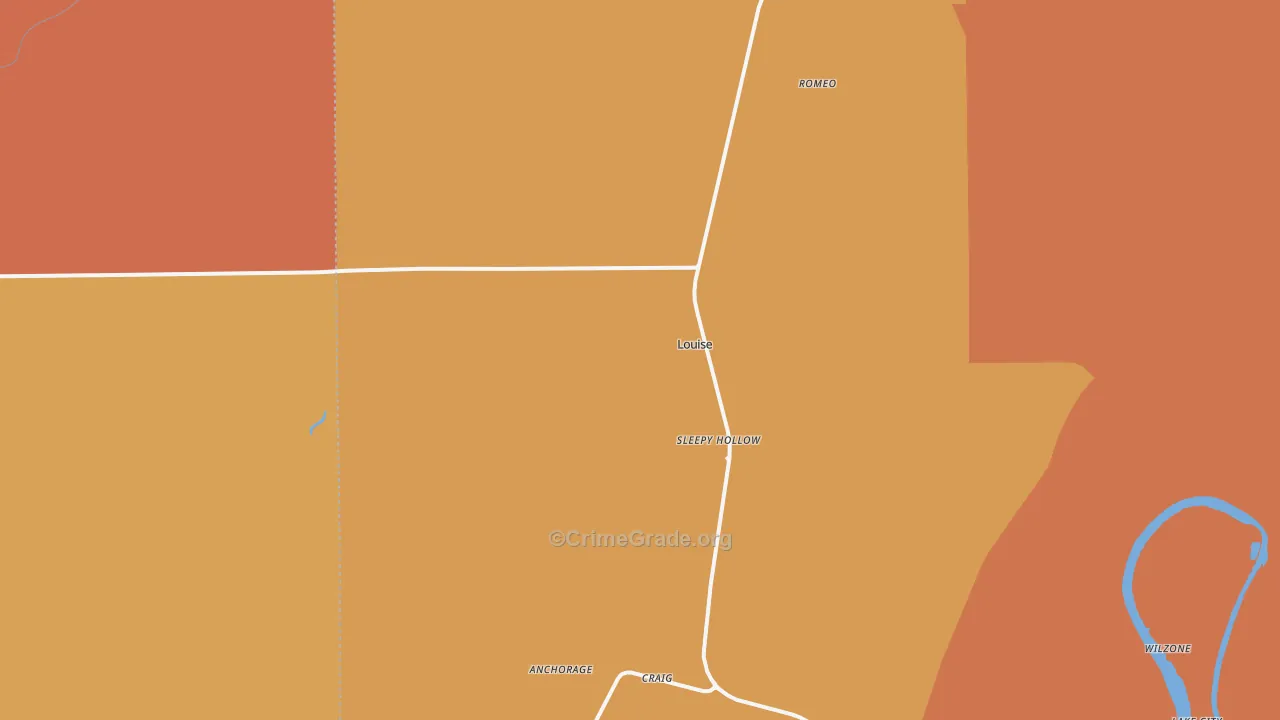 Louise, MS Map of Vandalism Rates