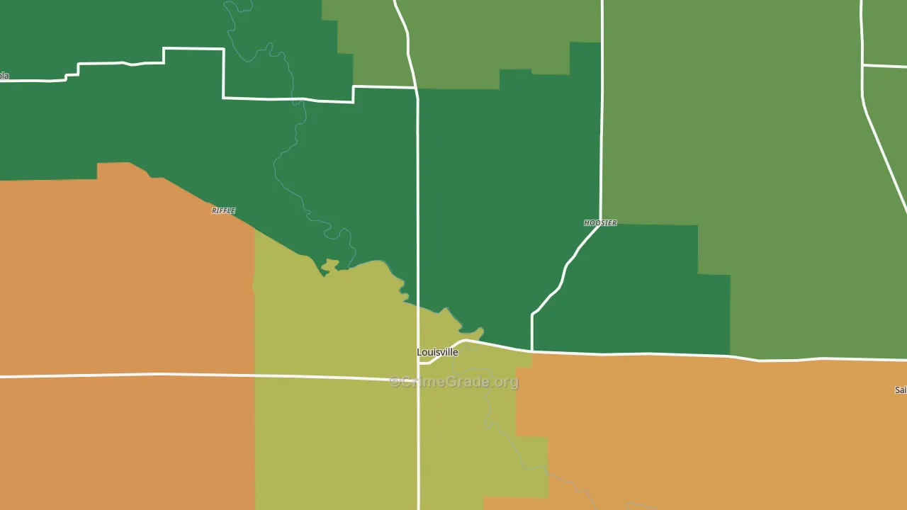 Louisville, IL Map of Vandalism Rates