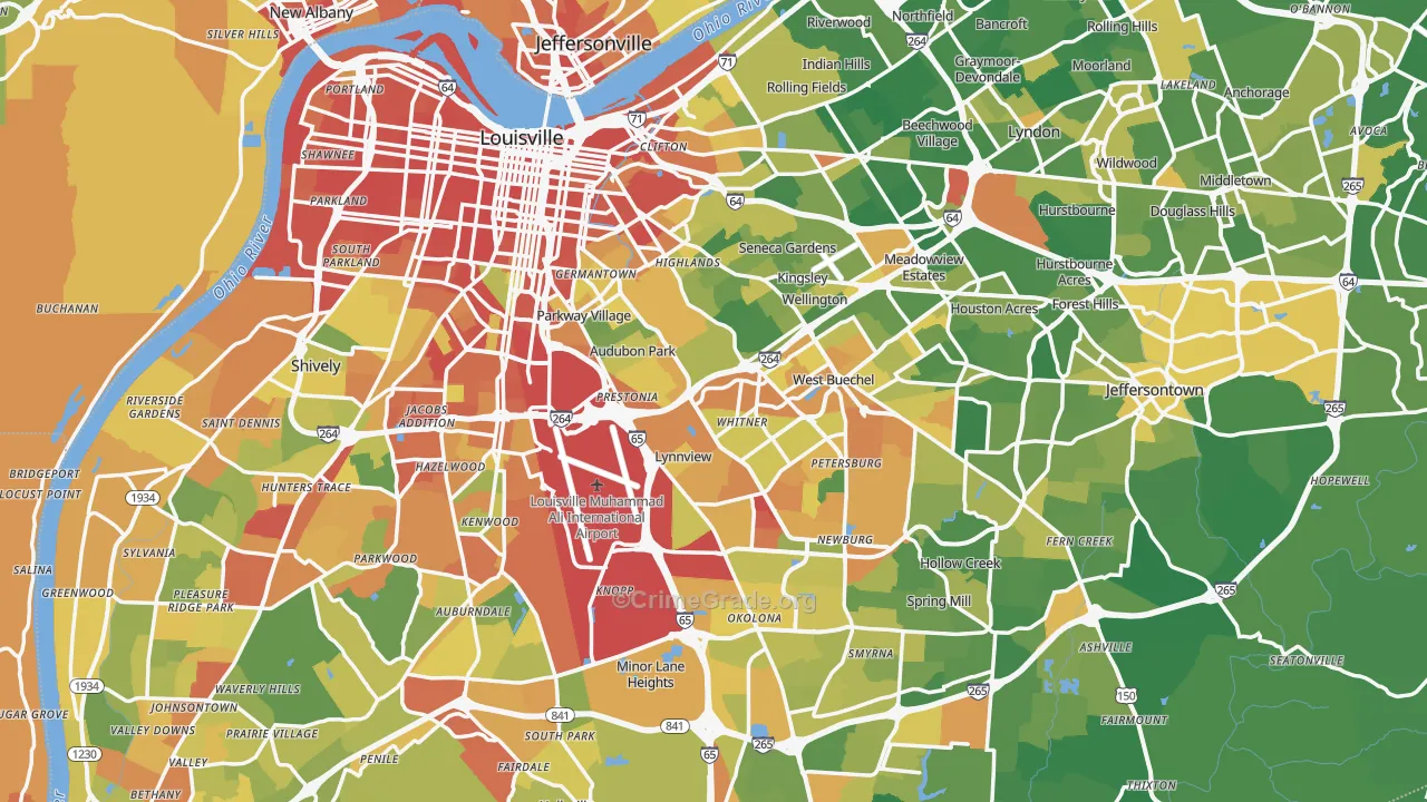 Louisville, KY Map of Vandalism Rates