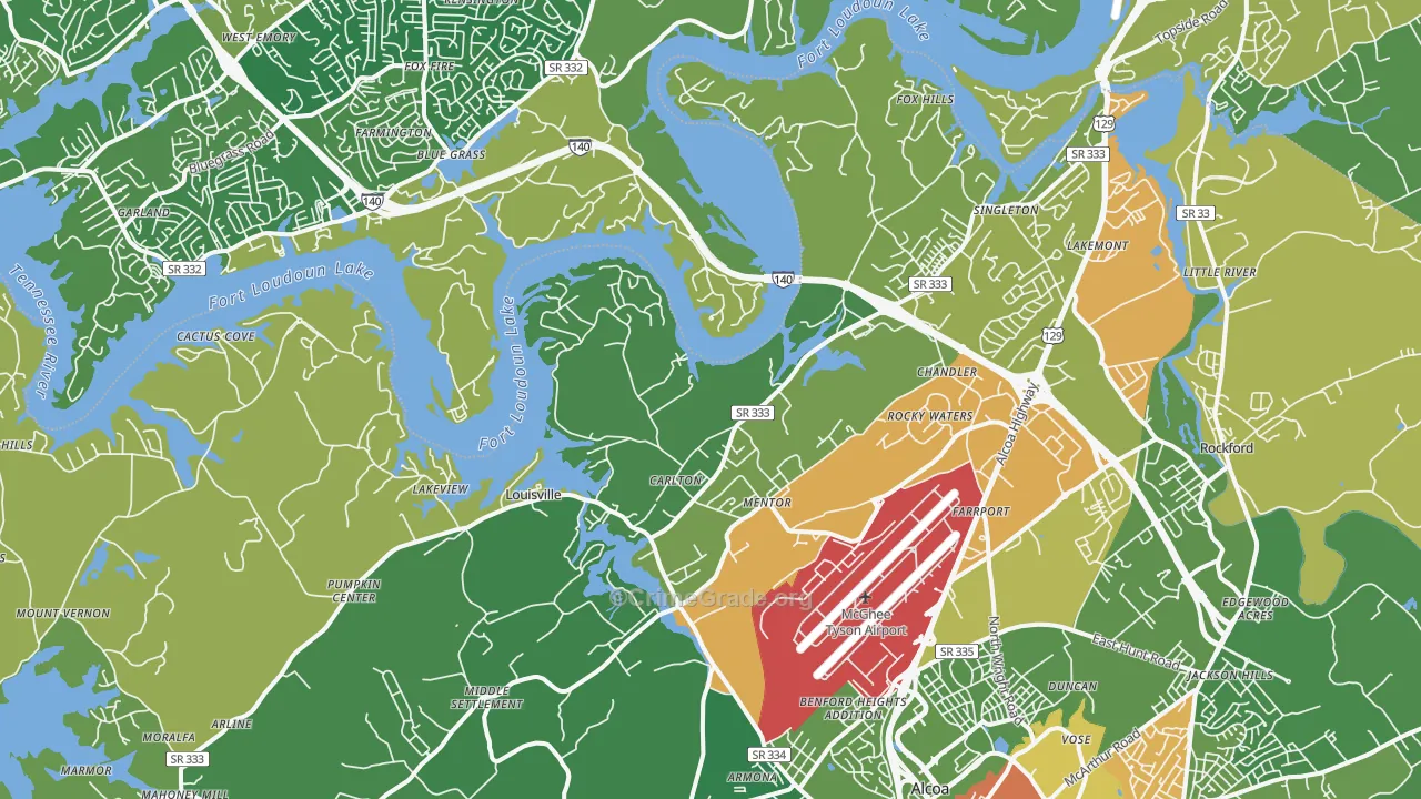 Louisville, TN Map of Vandalism Rates