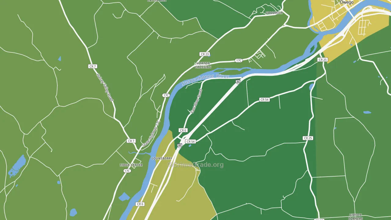 Lounsberry, NY Map of Vandalism Rates