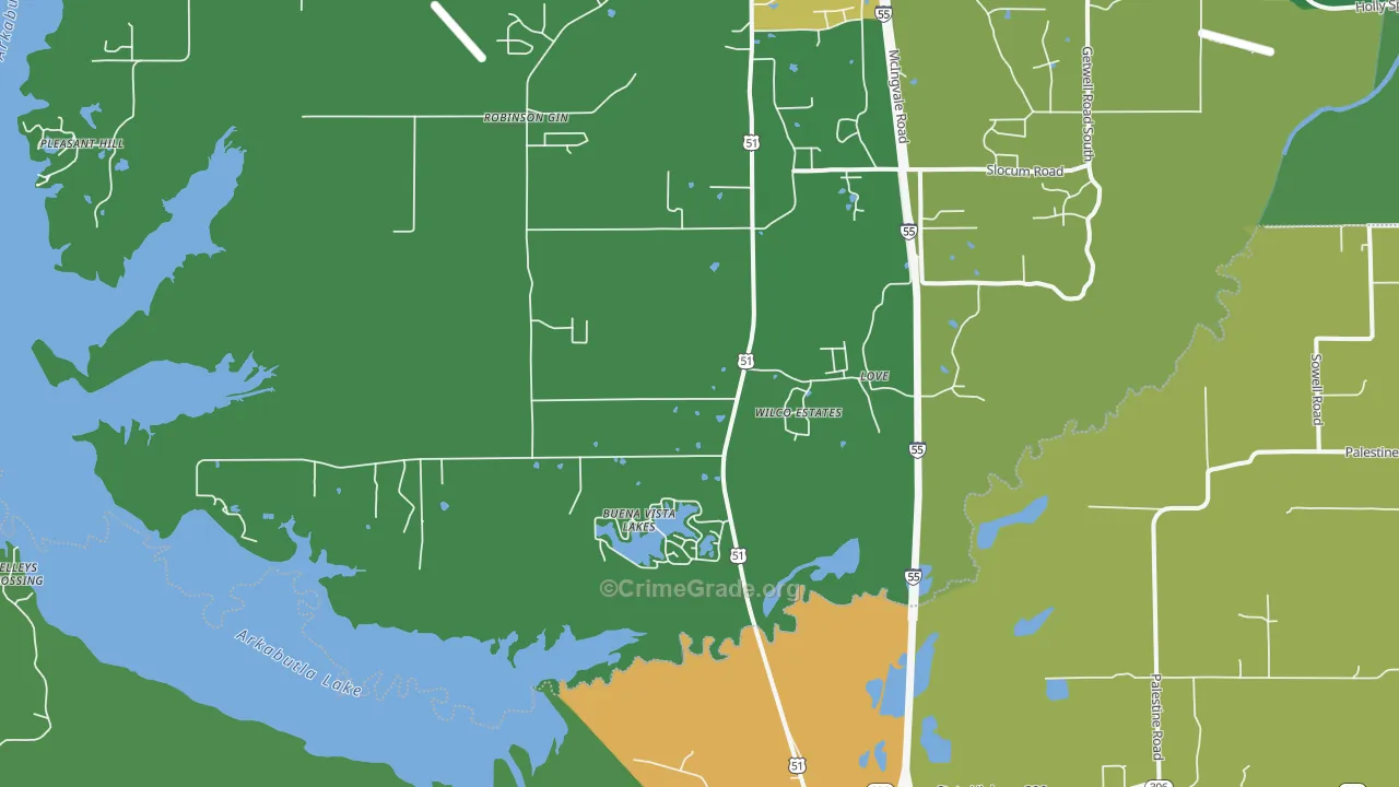 Love, MS Map of Vandalism Rates